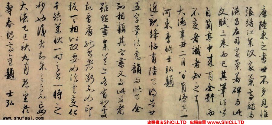 ﻿李倜《跋陸柬之文賦》書法作品欣賞