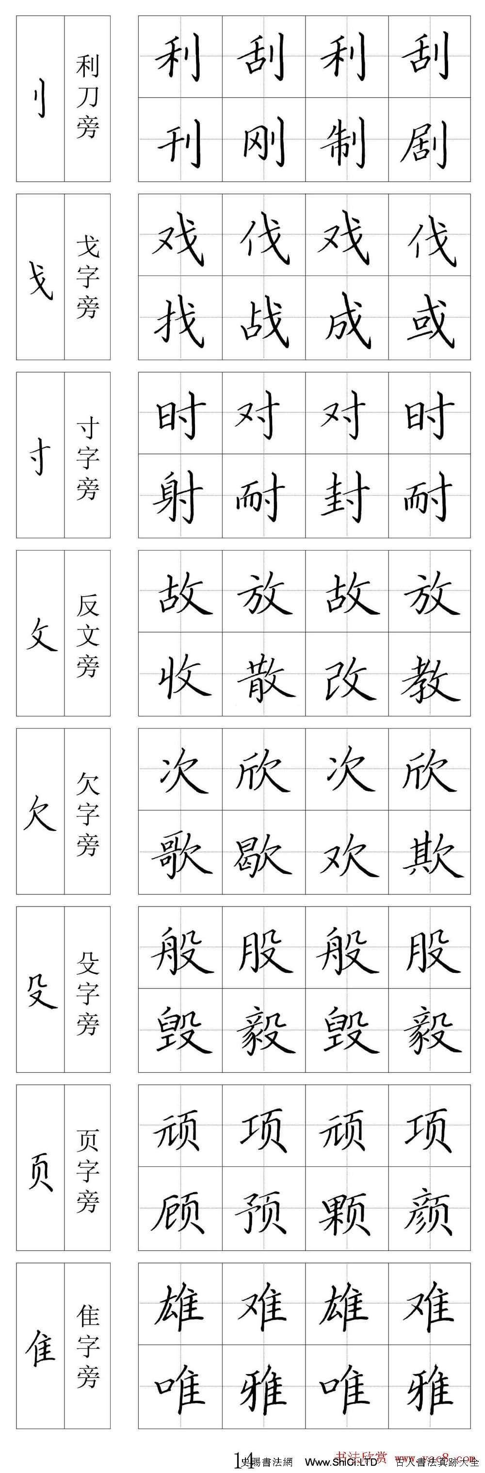 王雲厚硬筆書法字帖《鋼筆楷書教材》（共19張圖片）