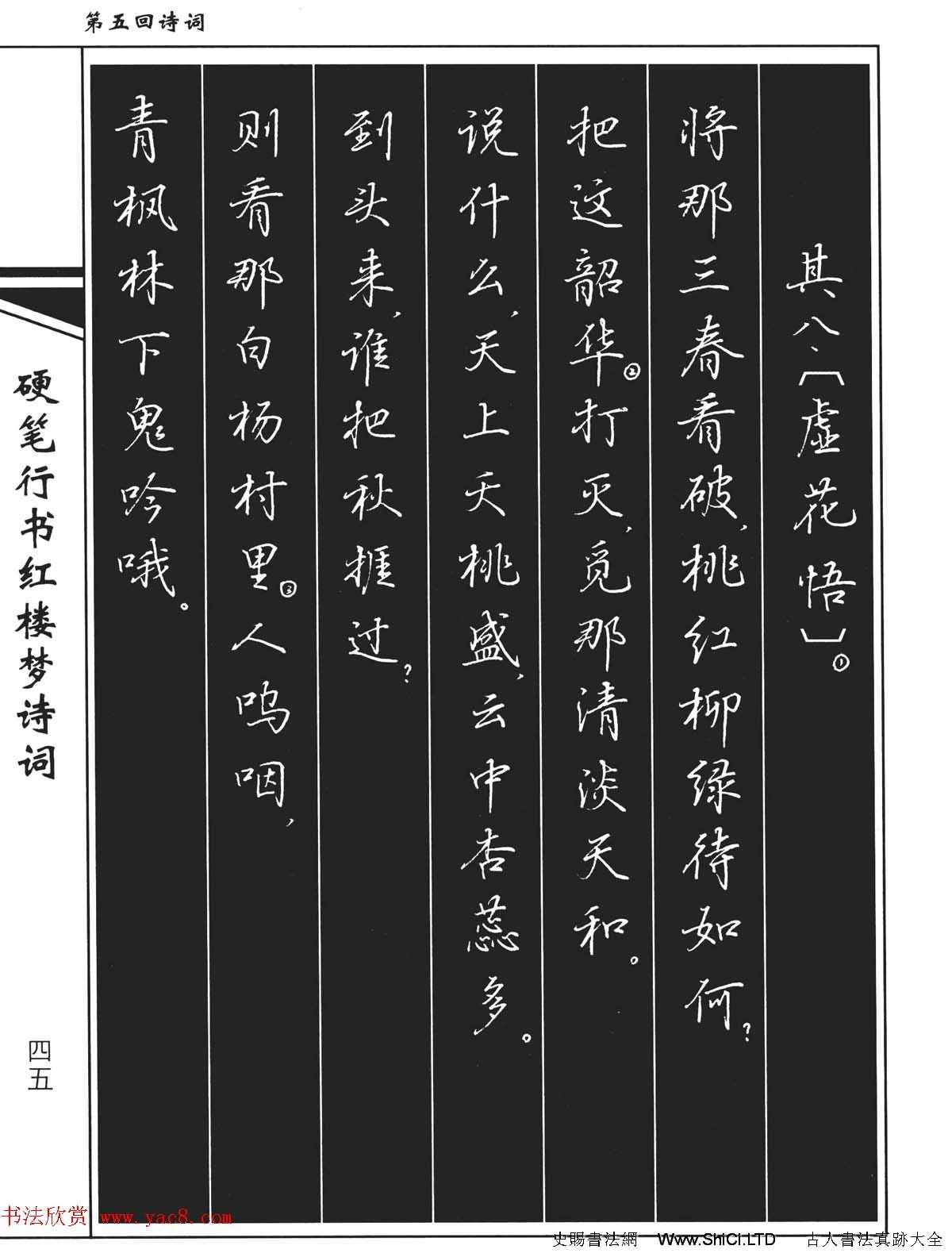 吳玉生鋼筆字帖欣賞《硬筆行書紅樓夢詩詞》