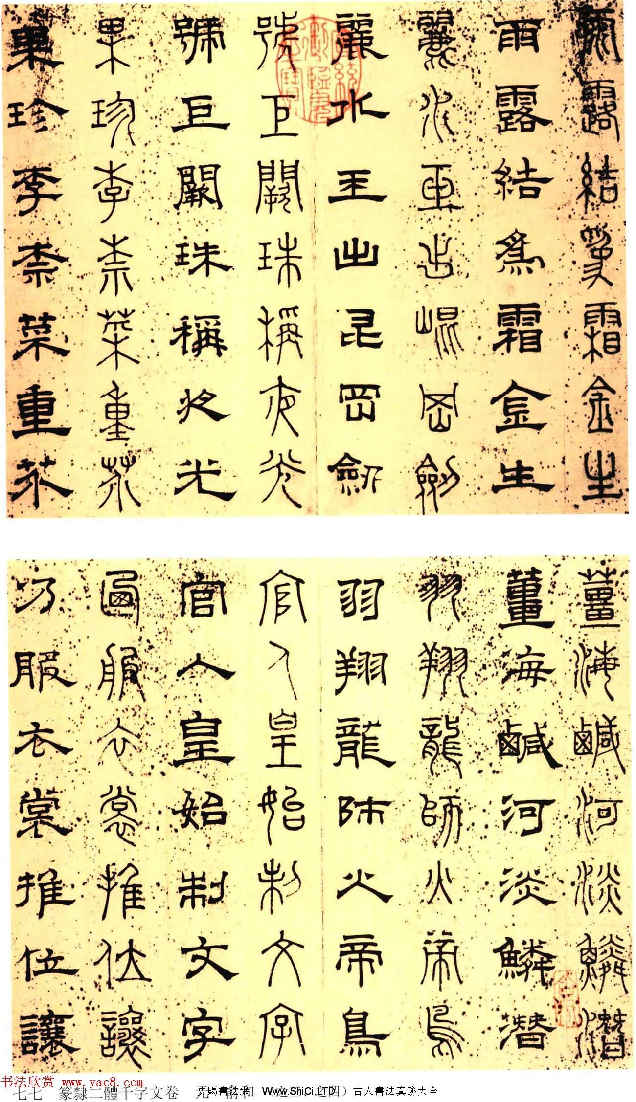 元代俞和48歲書《篆隸千字文冊》（共20張圖片）